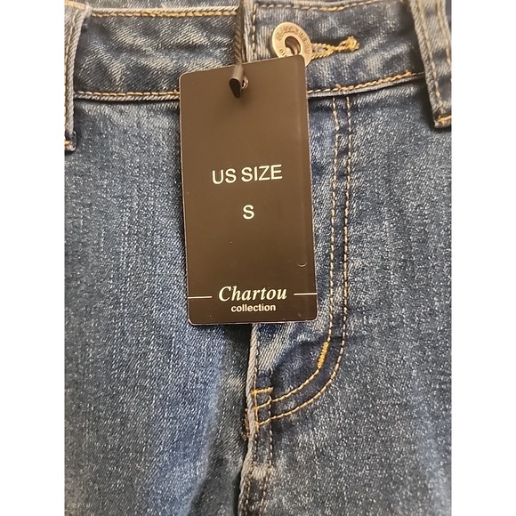 Chartou Collection Big Flare Jeans Size S Blue Denim Small New 26 Waist Womens - Picture 4 of 7